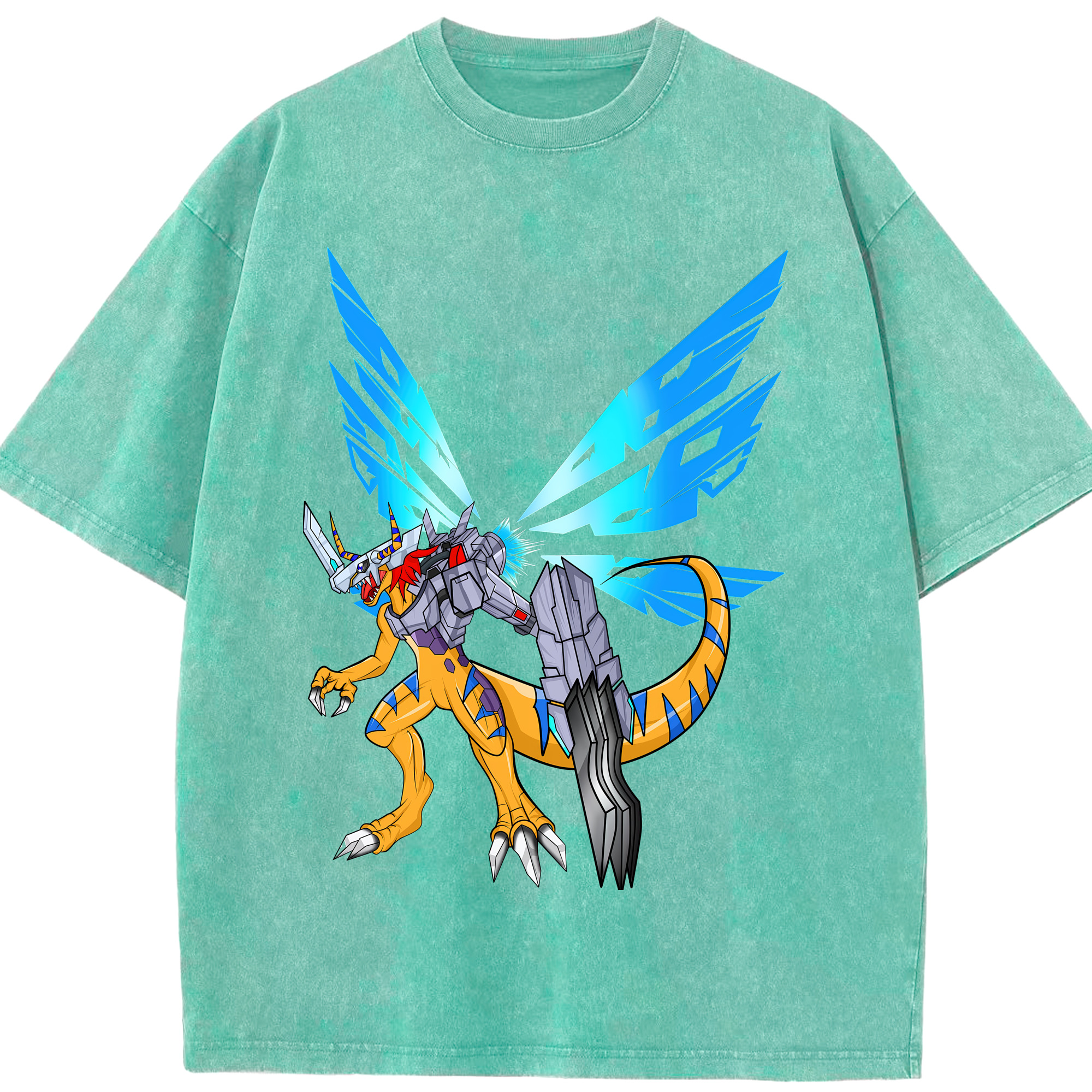 （画像用） Digimon デジタルモンスター/デジモン 綿100% ヴィンテージ風 半袖Tシャツ（フロントプリント）